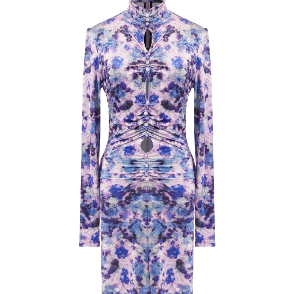 Isabel Marant Purple and Blue Long Sleeve Dress